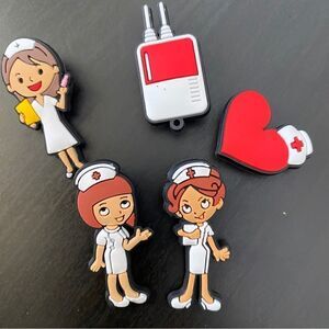 Set of 5 Nursing Croc Charms Novelty
